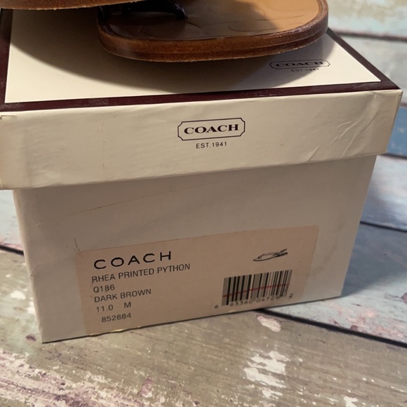 NIB, COACH Vintage Rhea Printed Python Sandals, size 11 - Picture 8 of 12